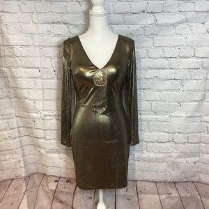 SHAIL K. DESIGNER EVENING LONG SLEEVE MINI DRESS V NECK NWT SZ 6